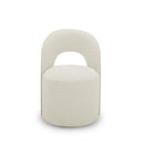 SILLA DE COMEDOR EN TELA BEIGE CON ASIENTO GIRATORIO