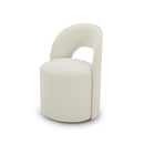 SILLA DE COMEDOR EN TELA BEIGE CON ASIENTO GIRATORIO