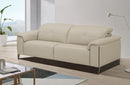 SOFA RECLINABLE DE 2 PIEZAS CON ASIENTOS ELECTRICO CON FRENTE DE PIEL GRIS