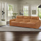 SOFA RECLINABLE ELECTRICO DE TRES ASIENTOS CON FRENTE DE PIEL CAMEL