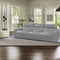 SOFA RECLINABLE ELECTRICO DE TRES ASIENTOS CON FRENTE DE PIEL GRIS