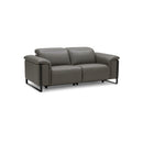 SOFA RECLINABLE DE DOS ASIENTOS ELECTRICO CON FRENTE DE PIEL GRIS