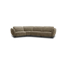 SOFA SECCIONAL RECLINABLE ELECTRICO EN TELA MARRON