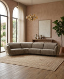 SOFA SECCIONAL RECLINABLE ELECTRICO EN TELA MARRON