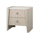 MESA DE NOCHE TOPE DE CERAMICA Y ACABADO DE MADERA BEIGE