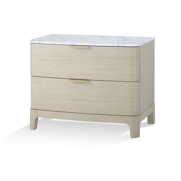 MESA DE NOCHE ACABADO DE MADERA Y TOPE DE MARMOL