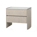 MESA DE NOCHE TOPE DE CERAMICA Y ACABADO DE MADERA BEIGE