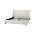 CAMA KING EN TELA BEIGE