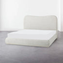 CAMA KING EN TELA BEIGE