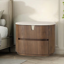 MESA DE NOCHE ACABADO DE MADERA Y TOPE DE CERAMICA