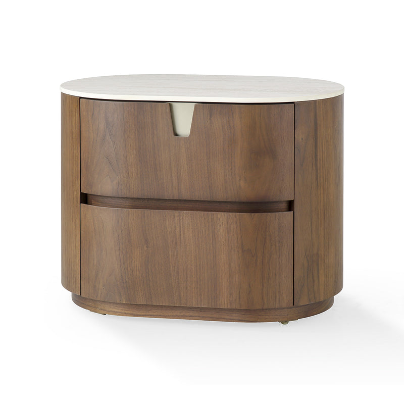 MESA DE NOCHE ACABADO DE MADERA Y TOPE DE CERAMICA