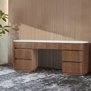 ESCRITORIO ACABADO DE MADERA Y CERAMICA