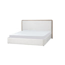CAMA KING EN TELA BEIGE