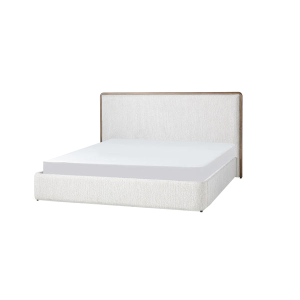 CAMA KING EN TELA BEIGE