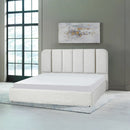 CAMA KING EN TELA BEIGE