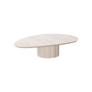 MESA DE CENTRO DE EXTERIOR LOTUS, BEIGE Y TOPE:TRAVERTINO ROMANO