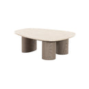 MESA DE CENTRO TOPE ESTILO PIEDRA Y PATAS ACABADO DE MADERA