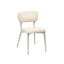 SILLA DE COMEDOR DE EXTERIOR EN TELA TEXTURIZADA CREMA Y PATAS OFF WHITE