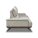 SOFA ESTACIONARIO DE CUATRO ASIENTOS CON FRENTE DE PIEL GRIS