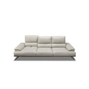 SOFA ESTACIONARIO DE CUATRO ASIENTOS CON FRENTE DE PIEL GRIS