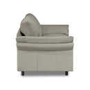 SOFA ESTACIONARIO DE CUATRO ASIENTOS CON FRENTE DE PIEL BEIGE