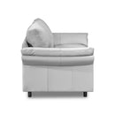 SOFA ESTACIONARIO DE CUATRO ASIENTOS CON FRENTE DE PIEL GRIS