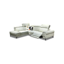 SOFA SECCIONAL RECLINABLE ELECTRICO CON FRENTE DE PIEL GRIS