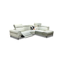 SOFA SECCIONAL RECLINABLE ELECTRICO CON FRENTE DE PIEL GRIS