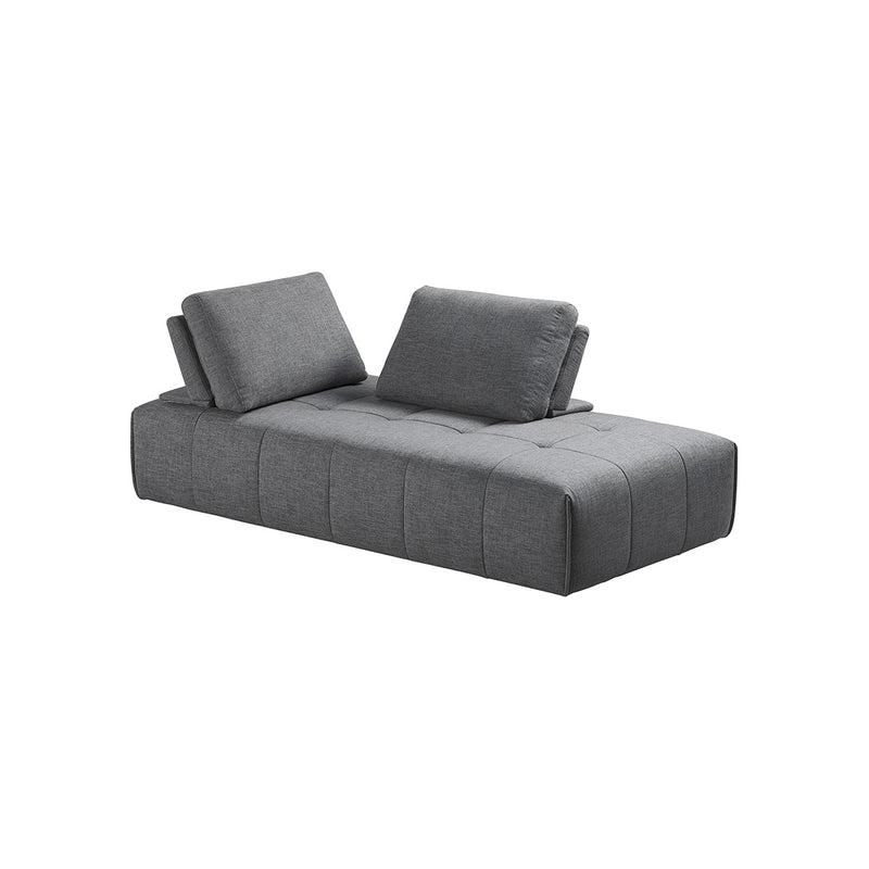 SOFA ESTACIONARIO DE TRES ASIENTOS EN TELA GRIS