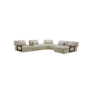 SOFA SECCIONAL ESTACIONARIO EN TELA BEIGE 6PCS
