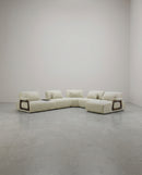 SOFA SECCIONAL ESTACIONARIO EN TELA BEIGE 6PCS