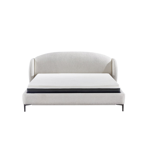 CAMA QUEEN EN TELA BLANCA