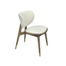 SILLA DE COMEDOR EN TELA BLANCA Y PATAS ACABADO DE MADERA