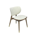 SILLA DE COMEDOR EN TELA BLANCA Y PATAS ACABADO DE MADERA