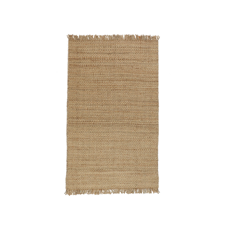 JUTE AND JUTE PANJA WEAVE DURRIE WITH FRINGES