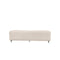 SOFA ESTACIONARIO DE TRES ASIENTOS EN TELA BEIGE Y PATAS NEGRAS