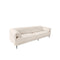 SOFA ESTACIONARIO DE CUATRO ASIENTOS EN TELA BEIGE Y PATAS NEGRAS