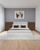 CAMA QUEEN EN TELA BEIGE