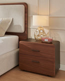 MESA DE NOCHE CAFE Y ACABADO DE MADERA