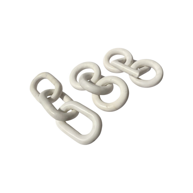 CADENA DE MARMOL BLANCA SET DE 3