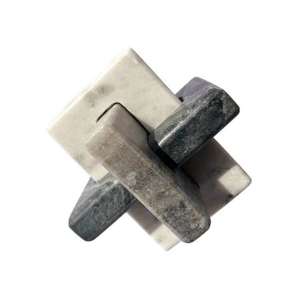 NUDO DE MARMOL DE 3 COLORES, BLANCO, NEGRO, BEIGE