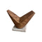 FIGURA DE PÁJARO ABSTRACTO DE MADERA Y MÁRMOL