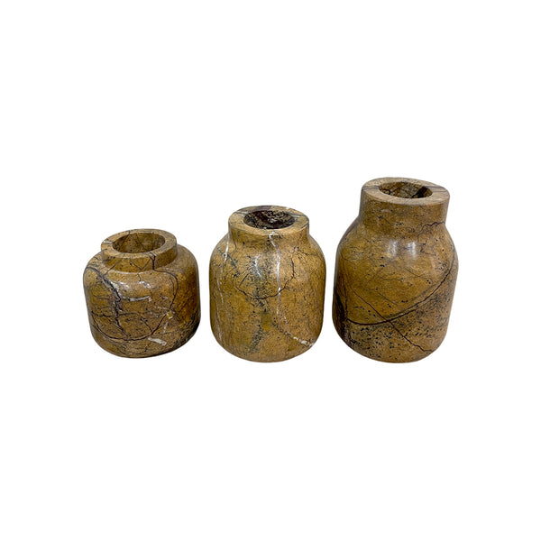 SET DE 3 FLOREROS DE MARMOL