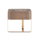 MESA DE NOCHE TOPE DE CERAMICA Y BASE ACABADO DE MADERA