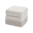 OTOMAN EN TELA TEXTURIZADA BLANCA CREMA