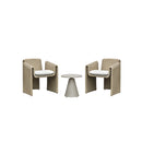 SET DE EXTERIOR EN TELA BEIGE Y ESTILO RATAN