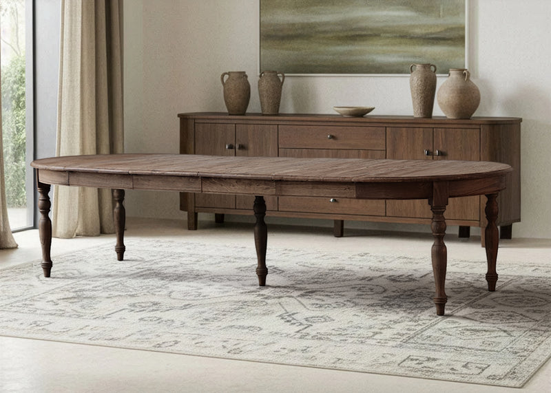 MESA DE COMEDOR ACABADO DE MADERA  EXTENDIBLE