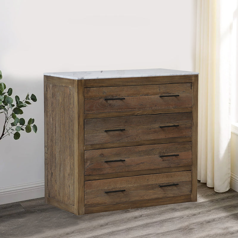 GAVETERO CON TOPE ESTILO  MARMOL Y ACABADO DE  MADERA