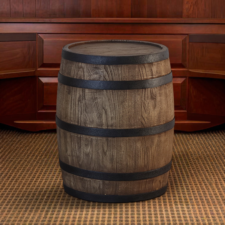 MESA LATERAL BARRIL ACABADO DE MADERA