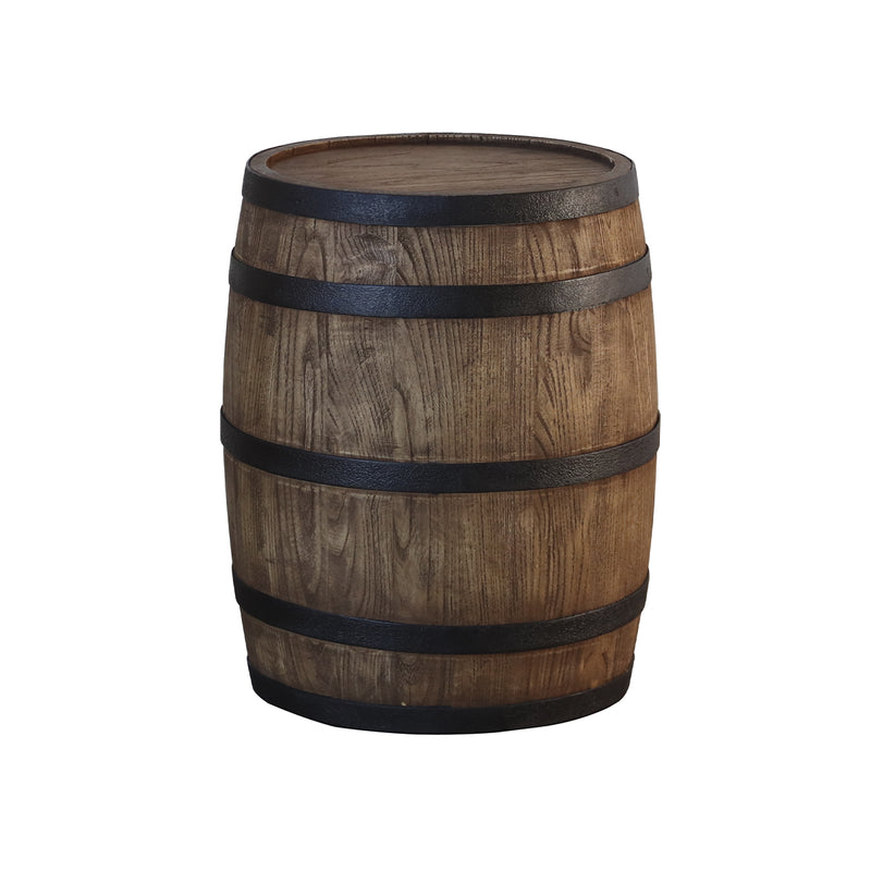 MESA LATERAL BARRIL ACABADO DE MADERA